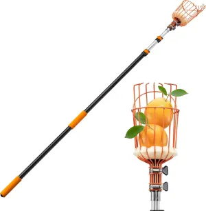 Telescoping Fruit Picker with Basket, Ultimate High-Reach Tool for Apples, Oranges, Mangoes, and More