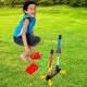 Terra Toy Rocket Launcher for Kids, Fun Outdoor Toys for Kids, Sturdy Launcher Stand With 2 Foot Launch Pads & 6 Colorful Foam Rockets