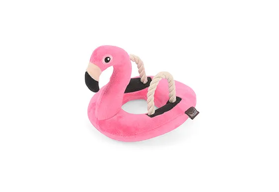 Tropical Paradise Squeaky Plush Dog toys, Flamingo Float