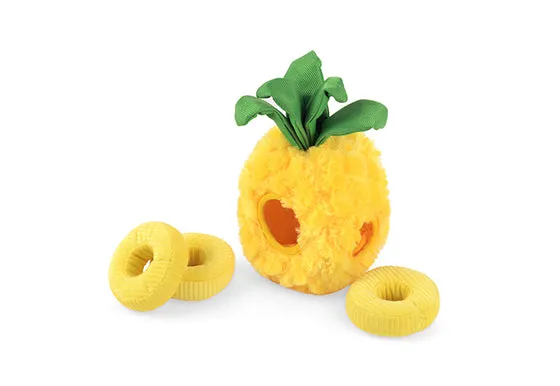 Tropical Paradise Squeaky Plush Dog toys, Paws Up Pineapple