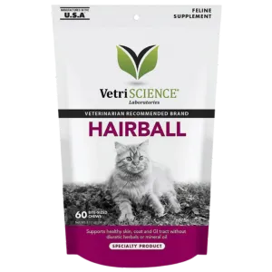 VetriScience Hairball Support Supplement for Cats 60 ct