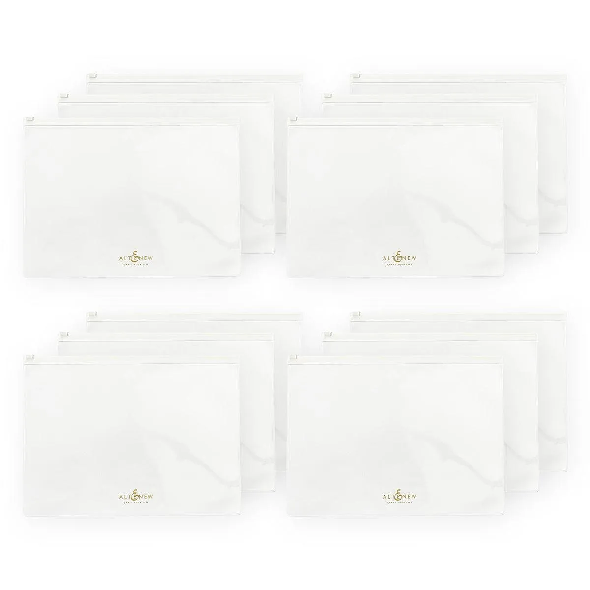 White Zip 'n' Keep Pouches Bundle (12 pcs)